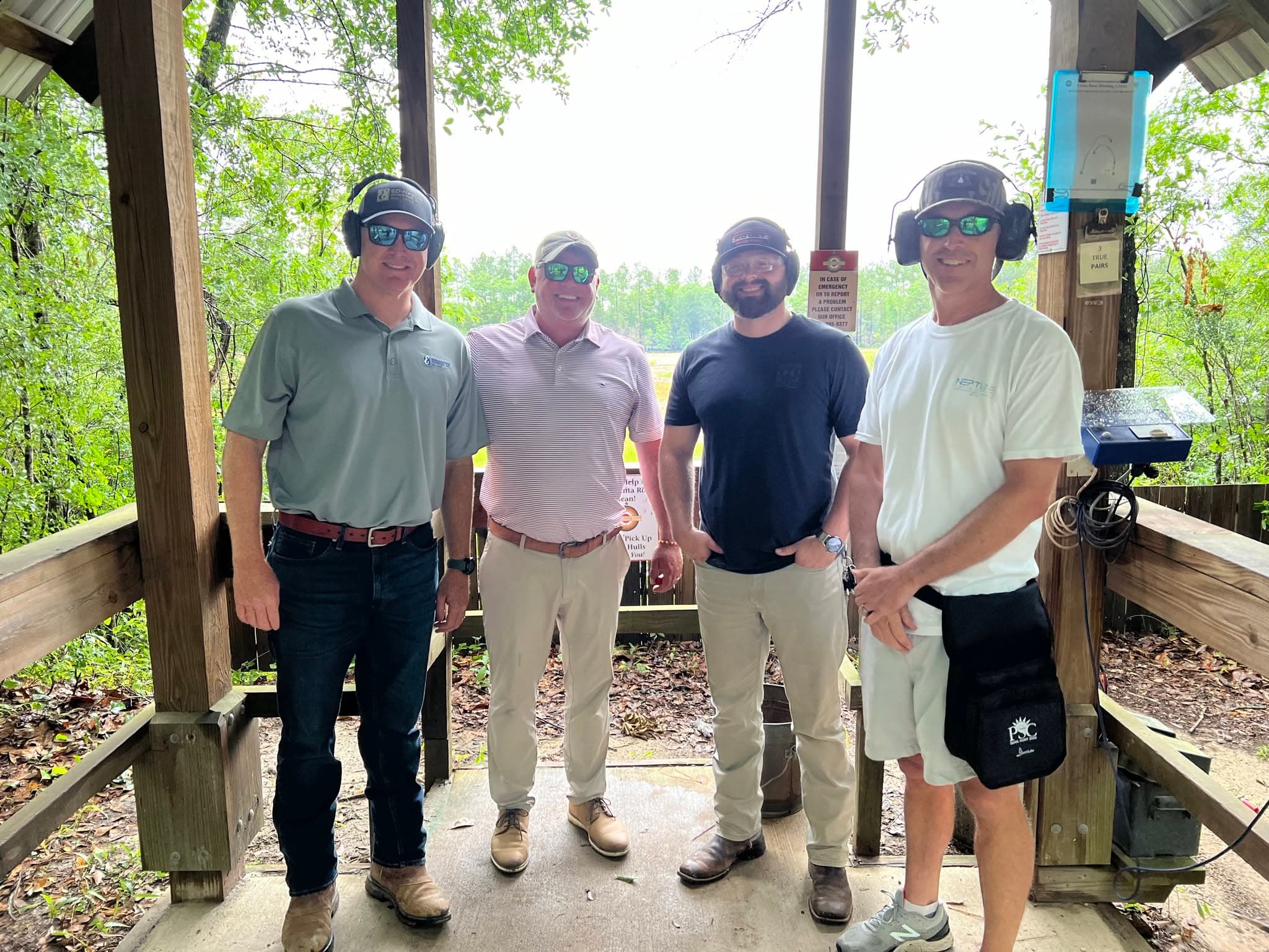 Four Sporting Clay Shoot participants at the Santa Rosa Shooting Center
