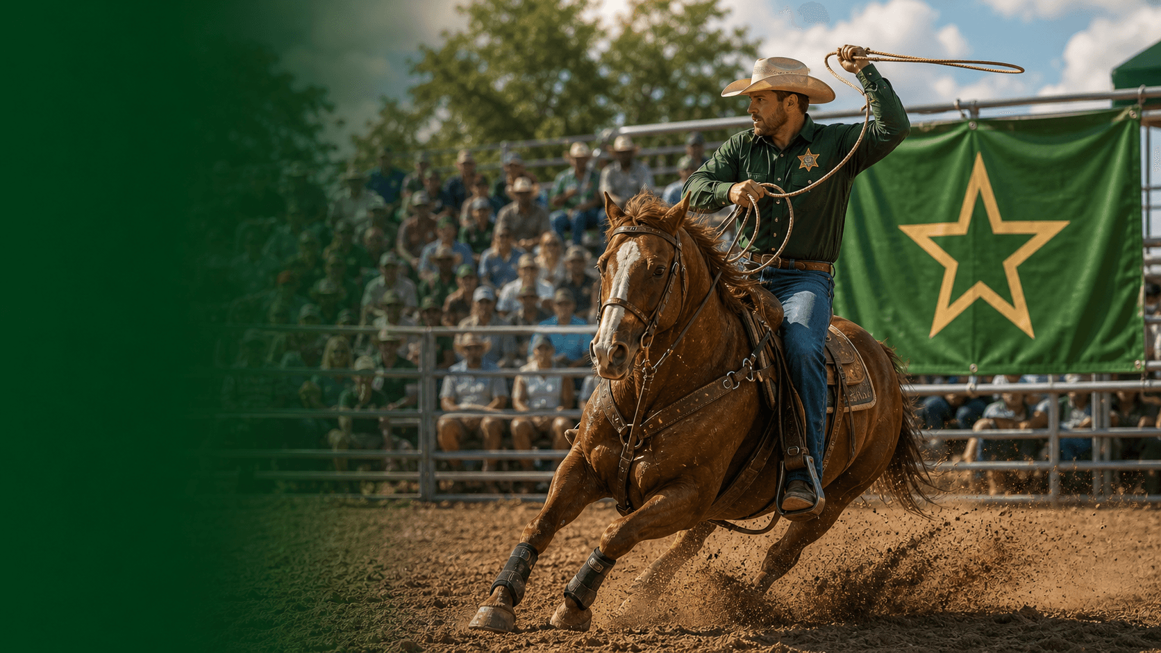 Rodeo rider at a foundation fundraising event