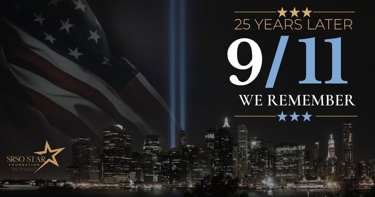 September 11 remembrance graphic marking 25 years since 2001